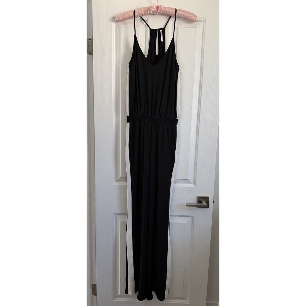 Amanda Uprichard Tuxedo Stripe Wide Leg Jumpsuit Size M - Picture 4 of 14